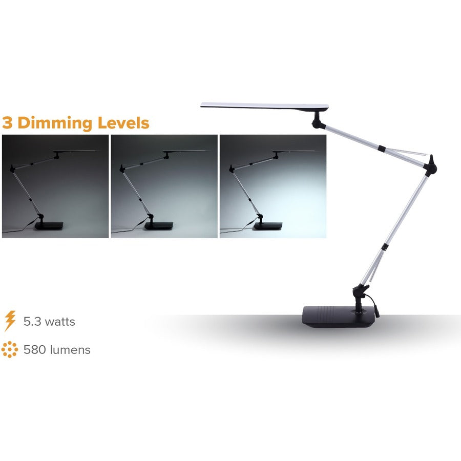 Bostitch Dual Swing Arm Desk Lamp, Black