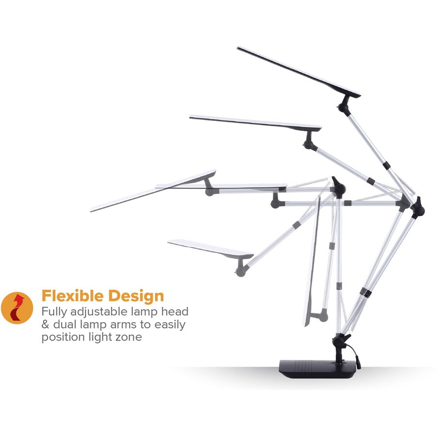 Bostitch Dual Swing Arm Desk Lamp, Black