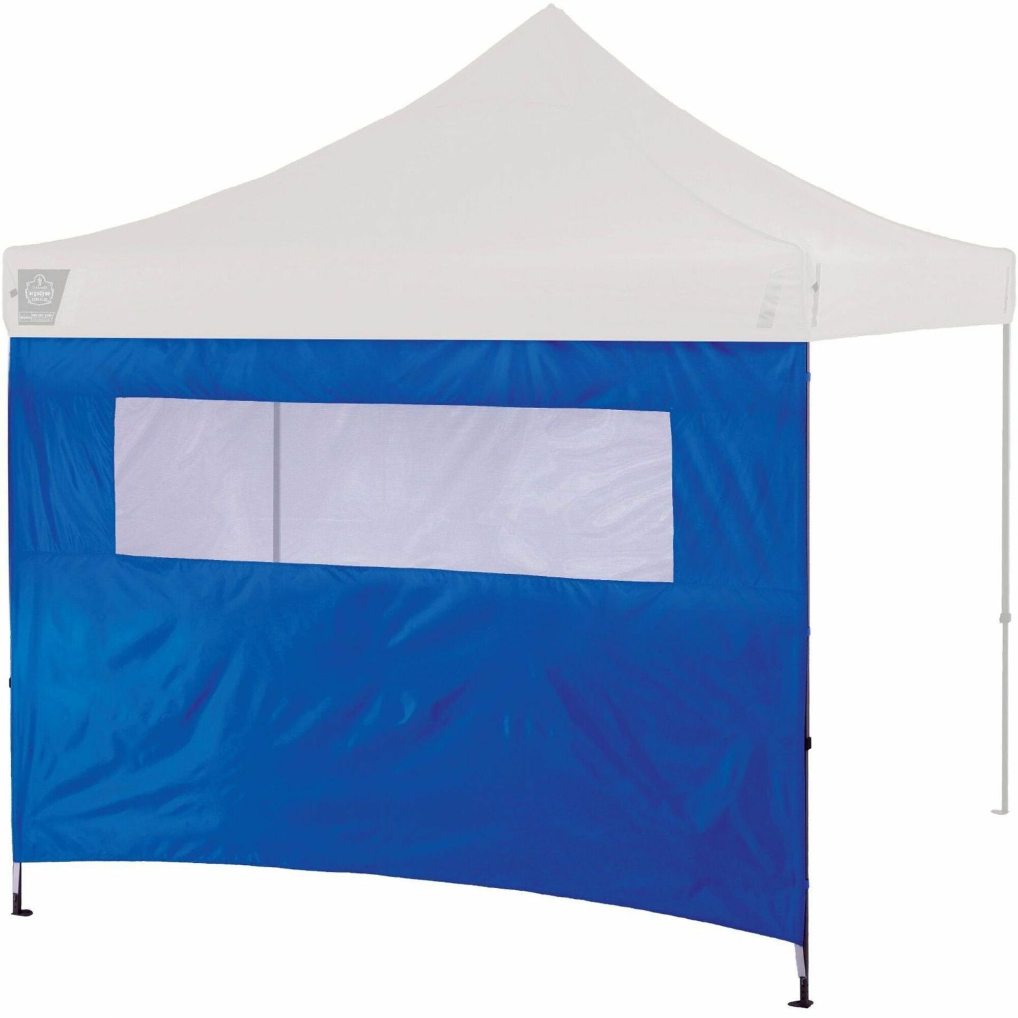 Ergodyne Heavy-Duty Tent Sidewall with Window, Water Repellent, Blue, 1 Each