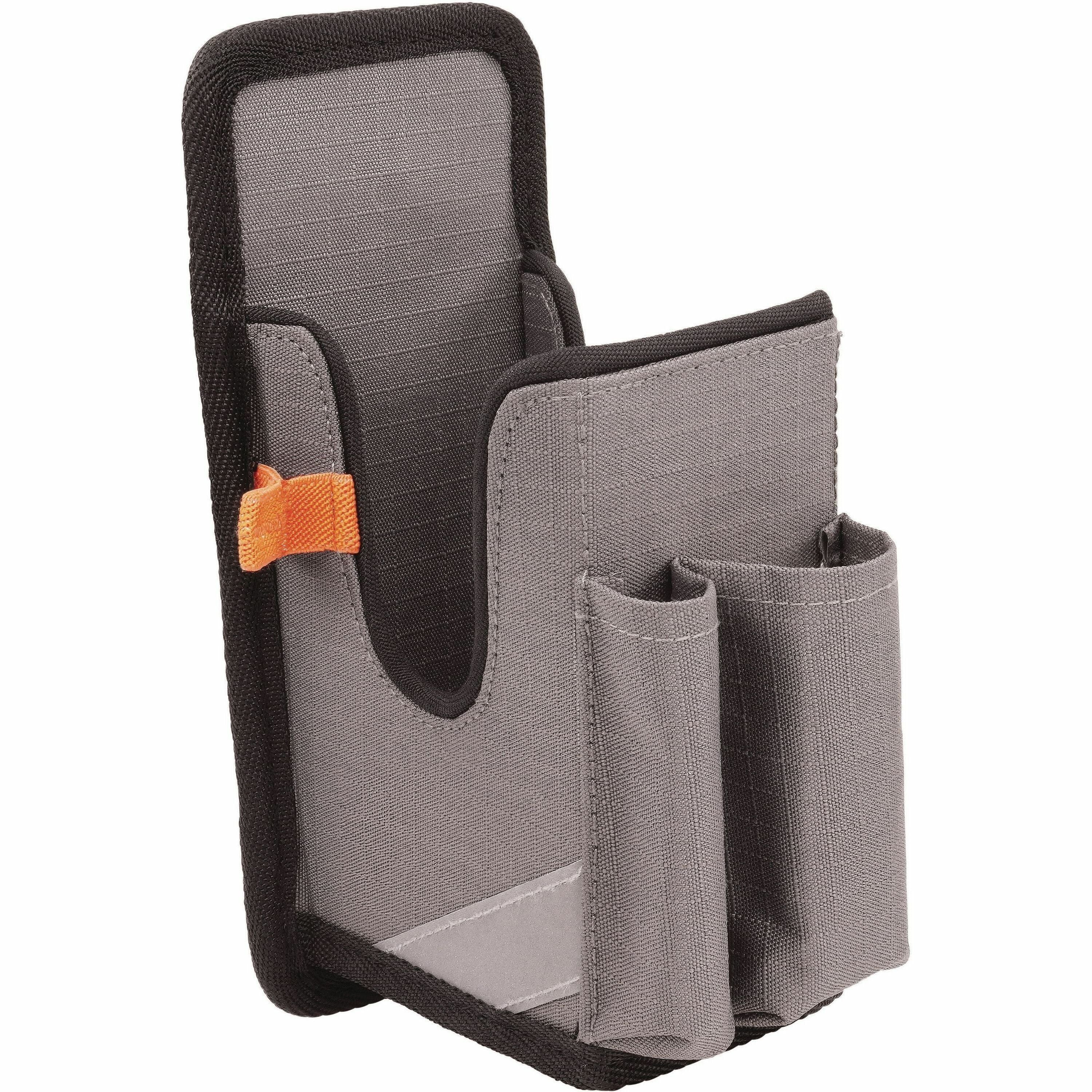 Ergodyne Squids 5541 Rugged Holster Carrying Case, Drop & Abrasion Resistant, Polyester Ripstop, Belt Clip, Large Size, Gray, 8.3" x 3.5" x 4.3", 1 Each