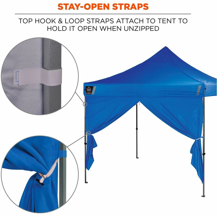 Ergodyne 6096 Pop-Up Tent Sidewall, Water Repellent, Blue, Polyester, 1 Each