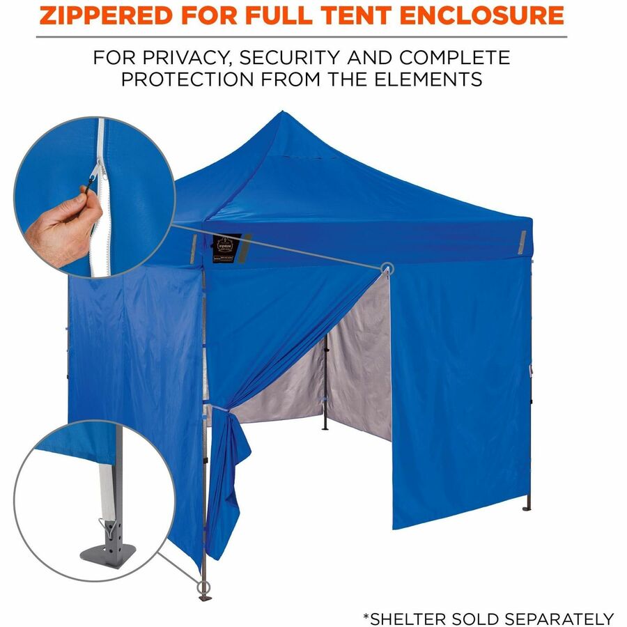 Ergodyne 6096 Pop-Up Tent Sidewall, Water Repellent, Blue, Polyester, 1 Each