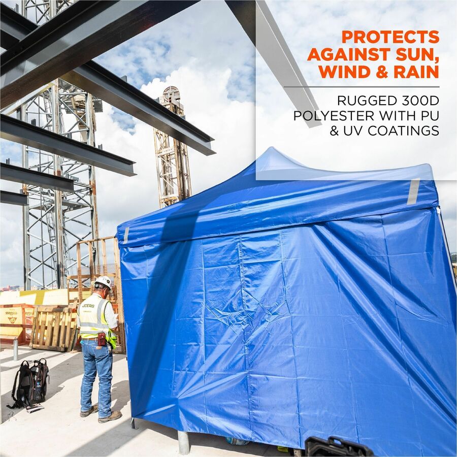 Ergodyne 6096 Pop-Up Tent Sidewall, Water Repellent, Blue, Polyester, 1 Each