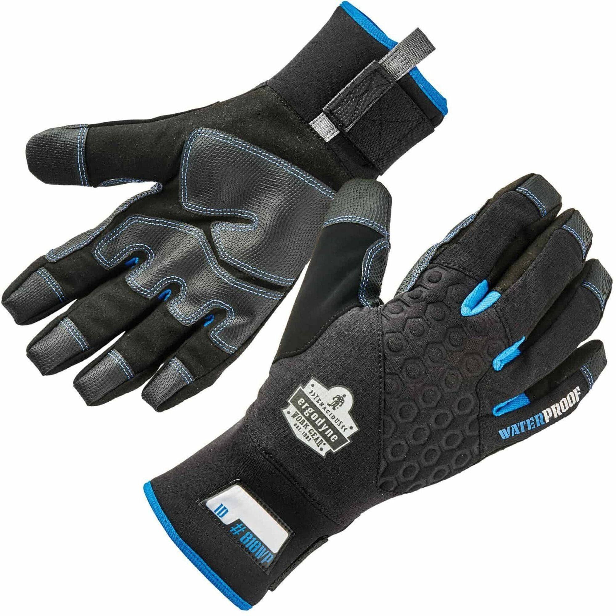 Ergodyne 818WP Thermal Waterproof Work Gloves, Medium, Black, 5" Length, Touchscreen Capable, Machine Washable, Windproof, Weather Resistant, Reinforced Fingertip, 2 Pairs