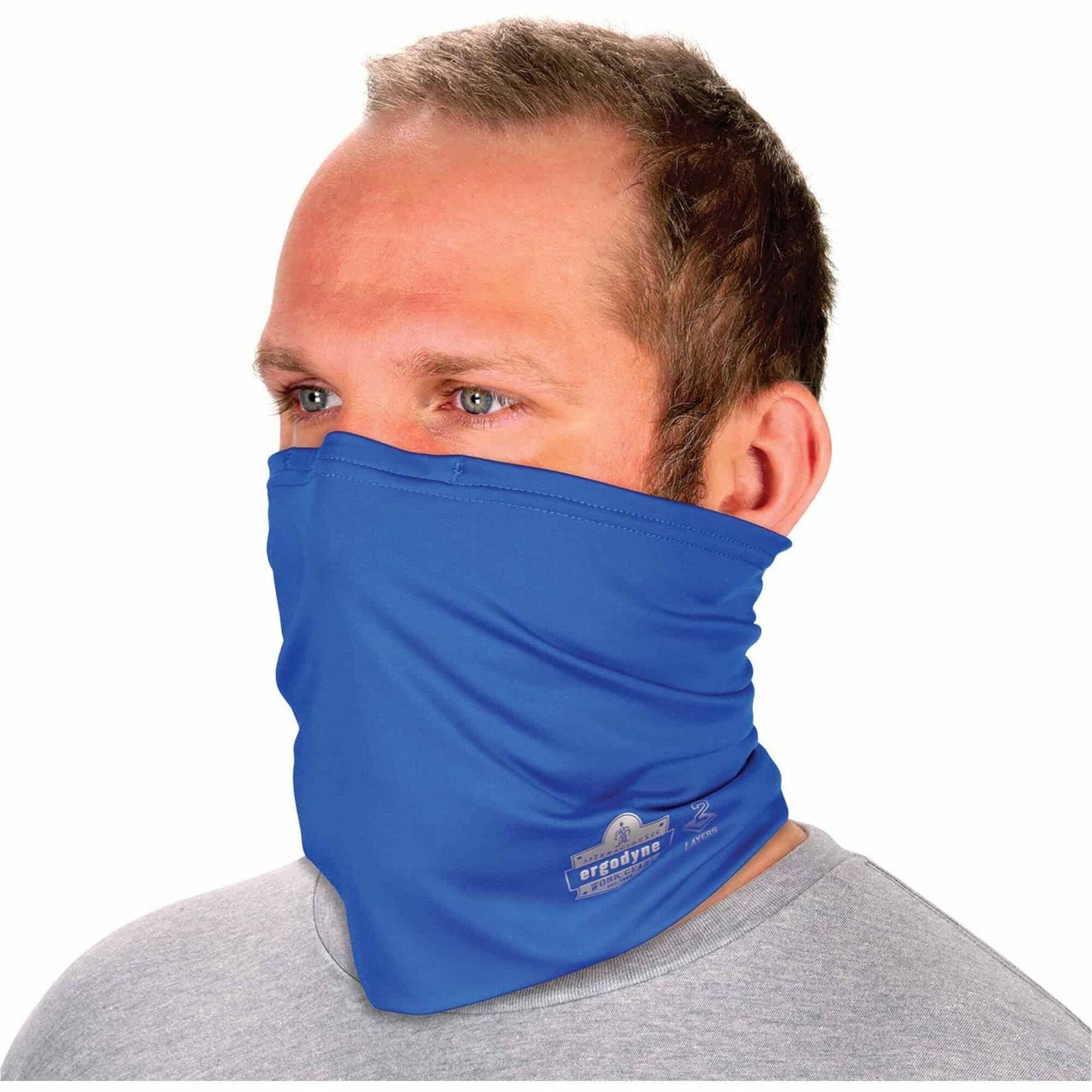 Ergodyne 6489 2-Layer Cooling Multi-Band, Large/Extra Large, Blue, Polyester/MicroFiber/Spandex, 1 Each