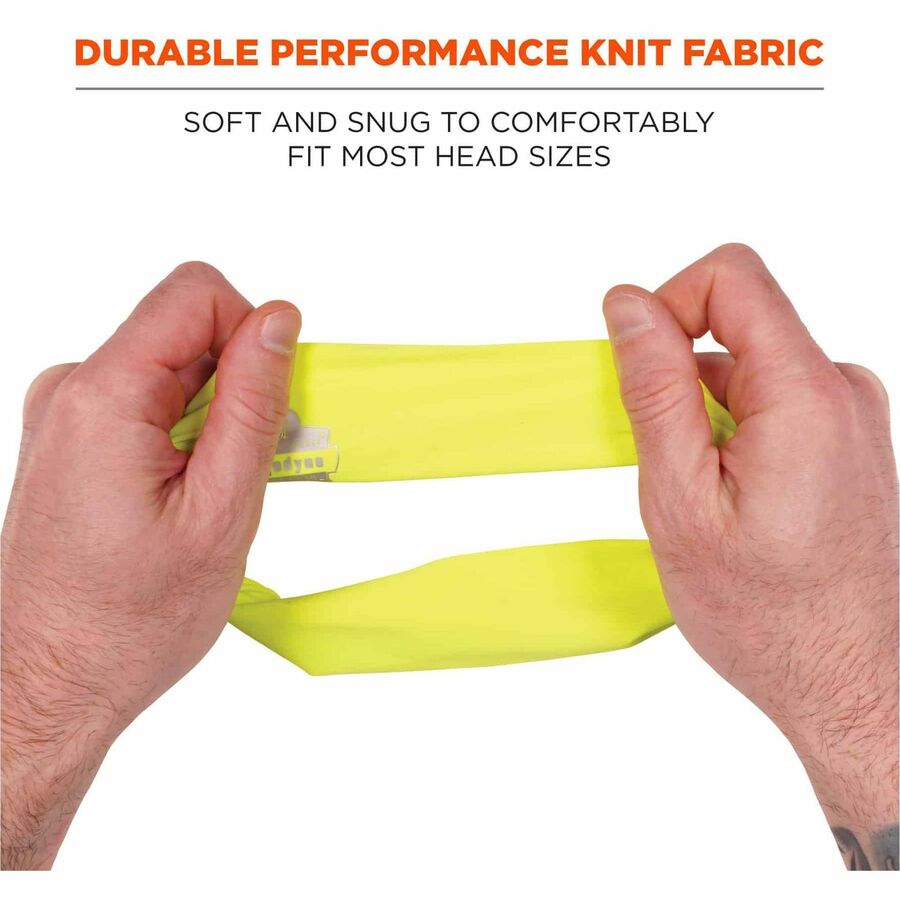 Ergodyne 6634 Cooling Headband, One Size, Lime, Knit Fabric, 1 Each