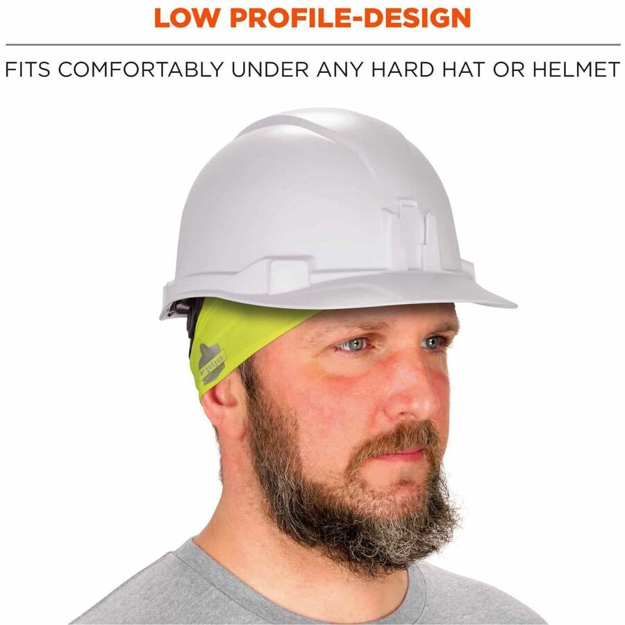 Ergodyne 6634 Cooling Headband, One Size, Lime, Knit Fabric, 1 Each