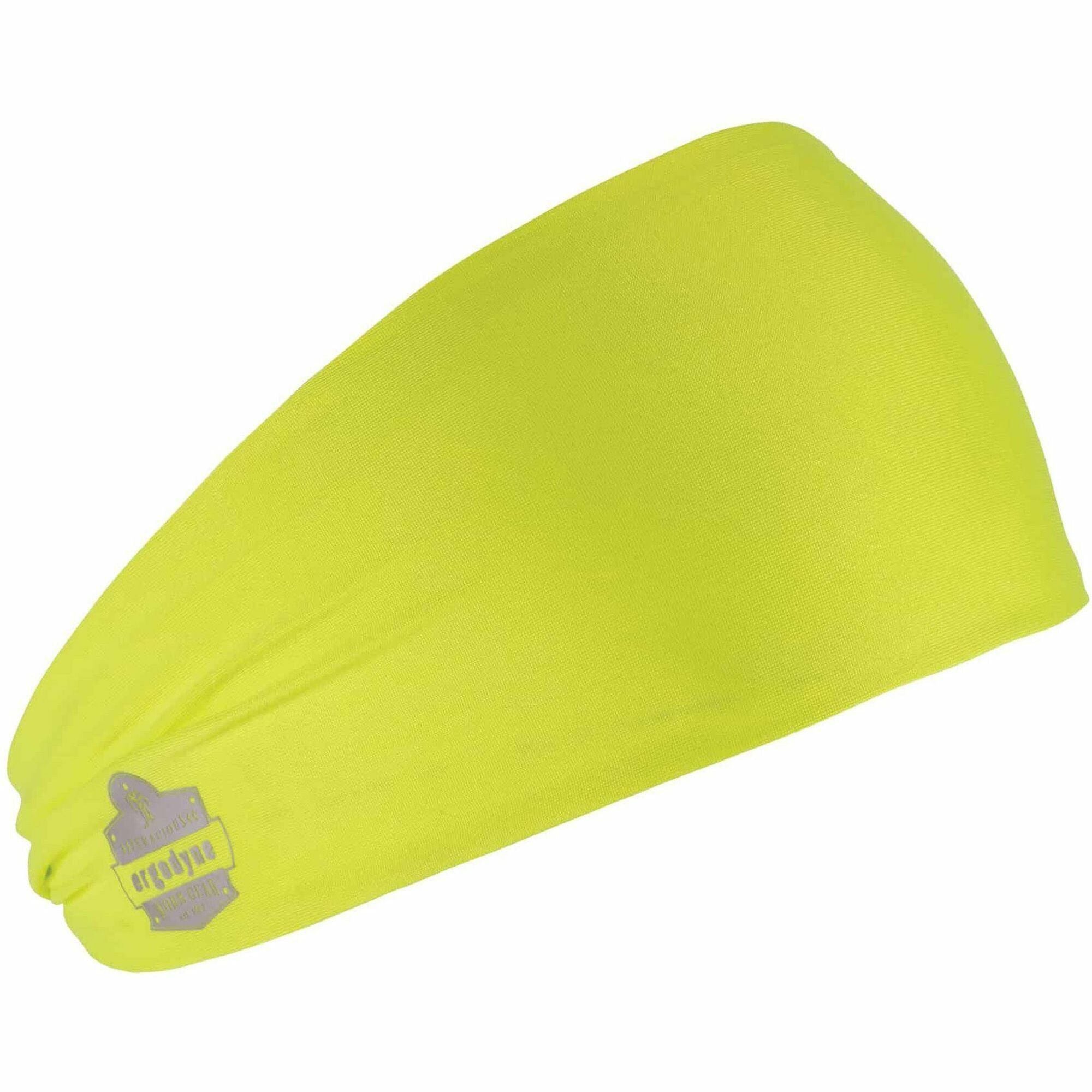 Ergodyne 6634 Cooling Headband, One Size, Lime, Knit Fabric, 1 Each