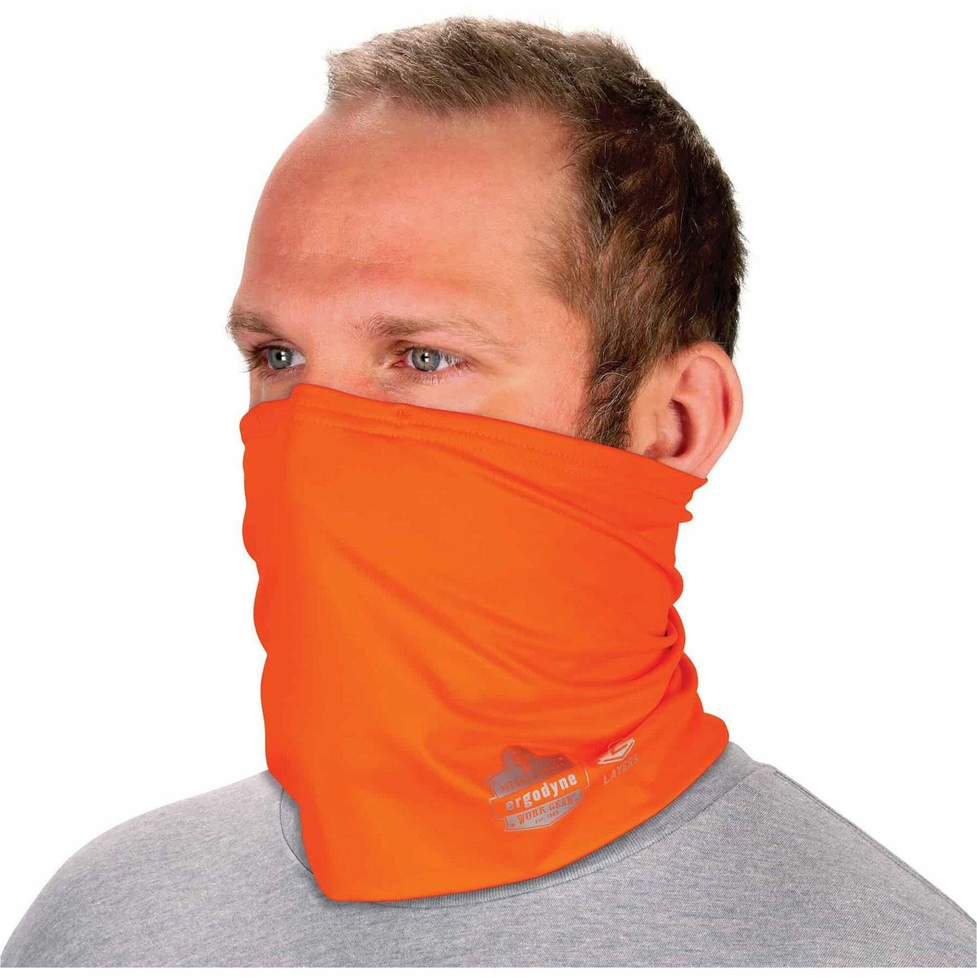 Ergodyne Chill-Its 6489 2-Layer Cooling Multi-Band, Large/XL, Polyester/MicroFiber/Spandex, Orange, 1 Each