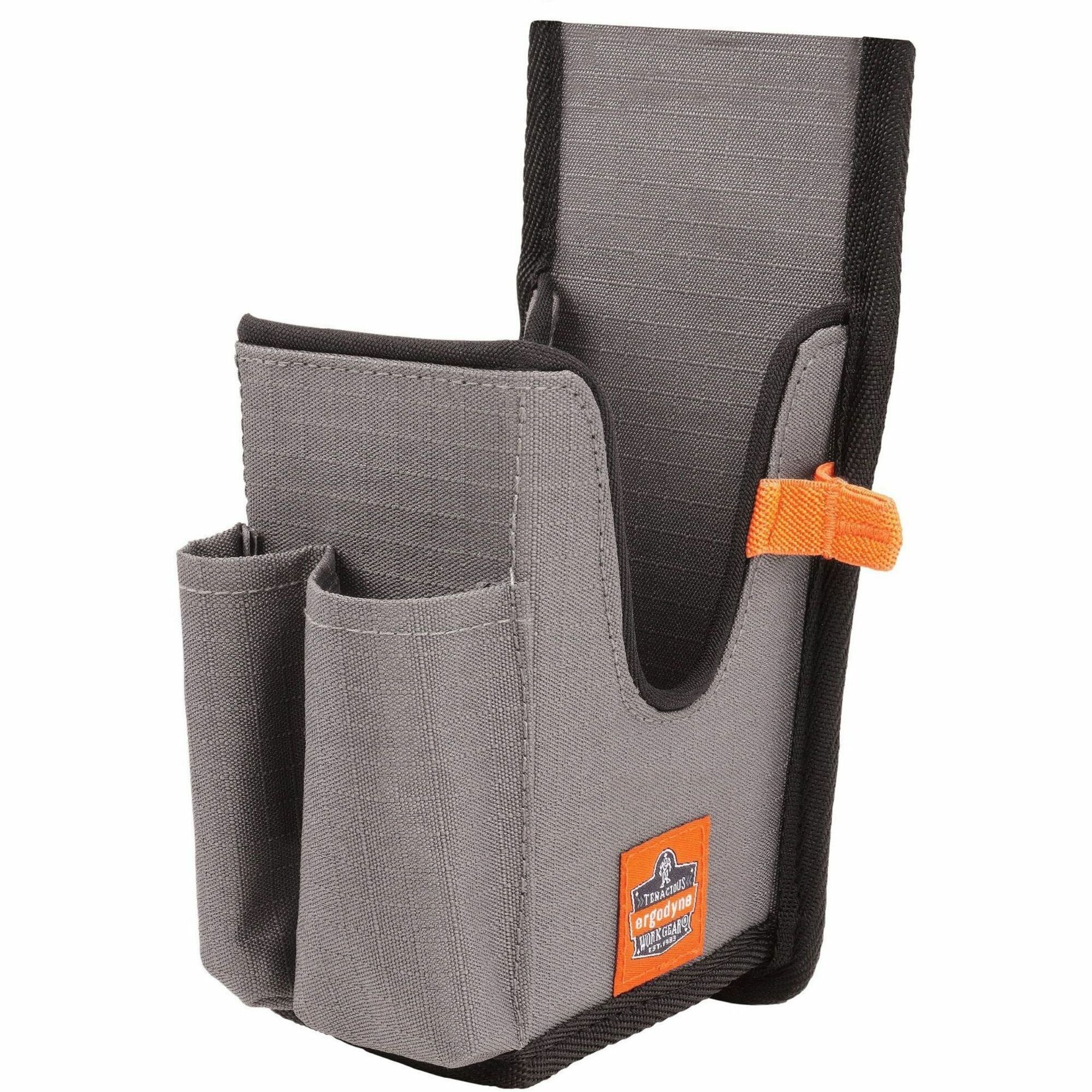 Ergodyne Squids 5540 Rugged Bar Code Scanner Holster, Small, Gray, Polyester, Drop/Abrasion/Damage Resistant, Holster/Belt Loop/Belt Clip, 7.3" x 2.8" x 3.5", 1 Each