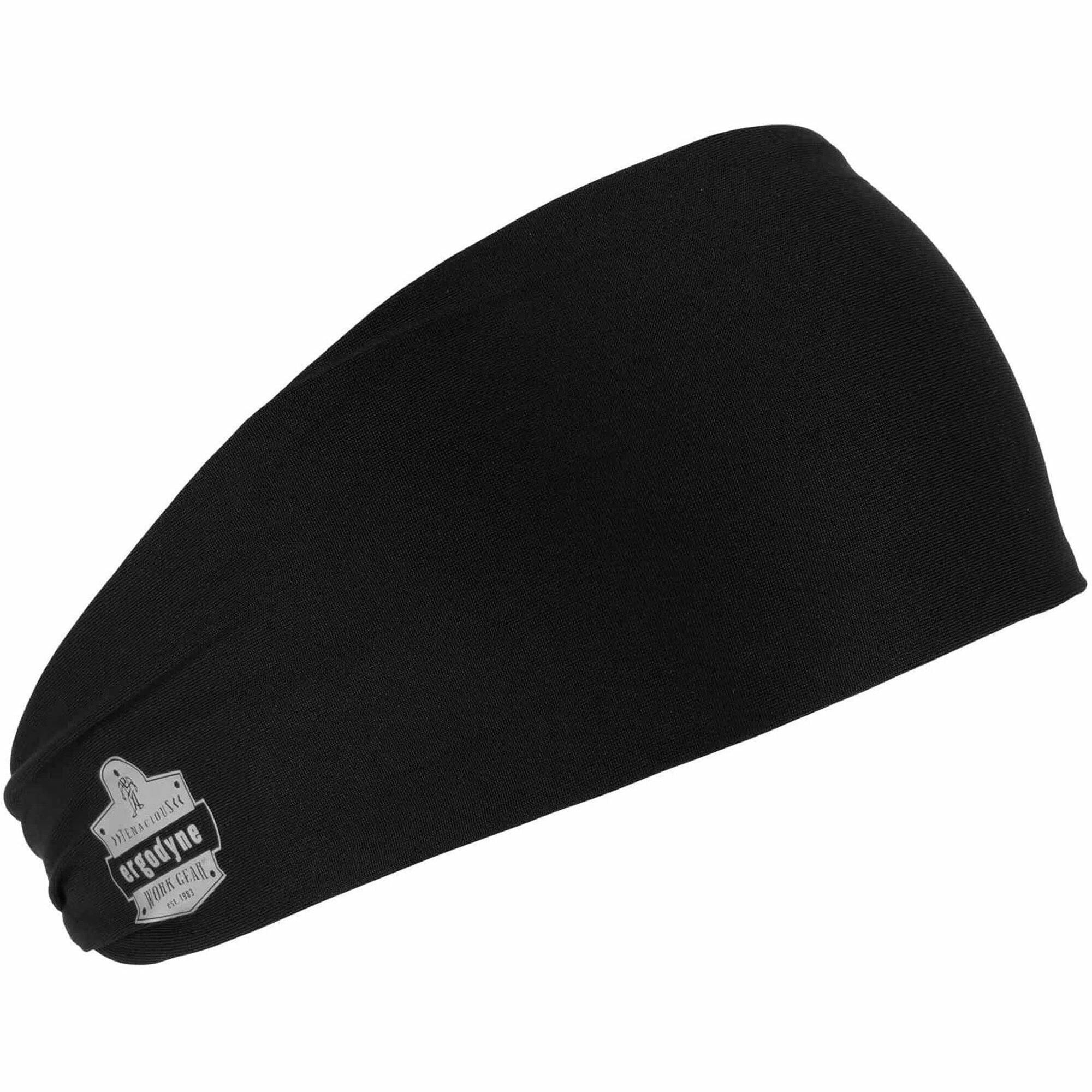 Ergodyne 6634 Cooling Headband, One Size, Black, Knit Fabric, 1 Each