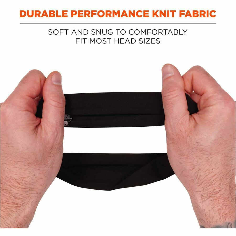 Ergodyne 6634 Cooling Headband, One Size, Black, Knit Fabric, 1 Each