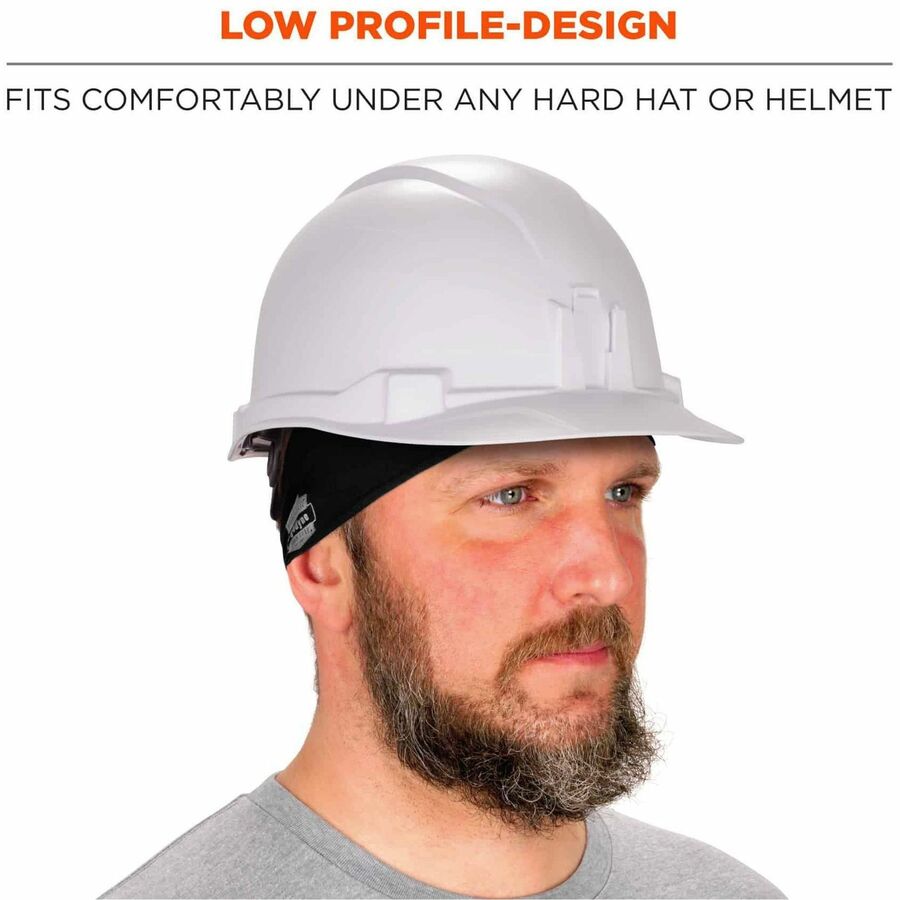 Ergodyne 6634 Cooling Headband, One Size, Black, Knit Fabric, 1 Each