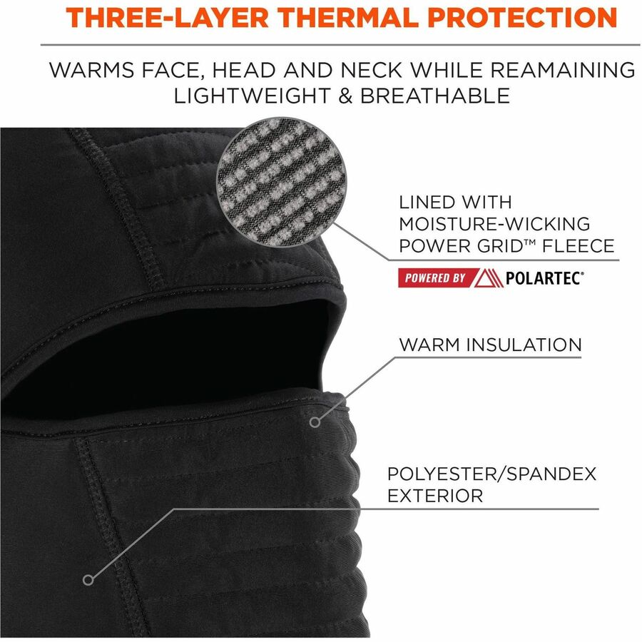 Polyester, Spandex, Fleece, Fabric - Black
