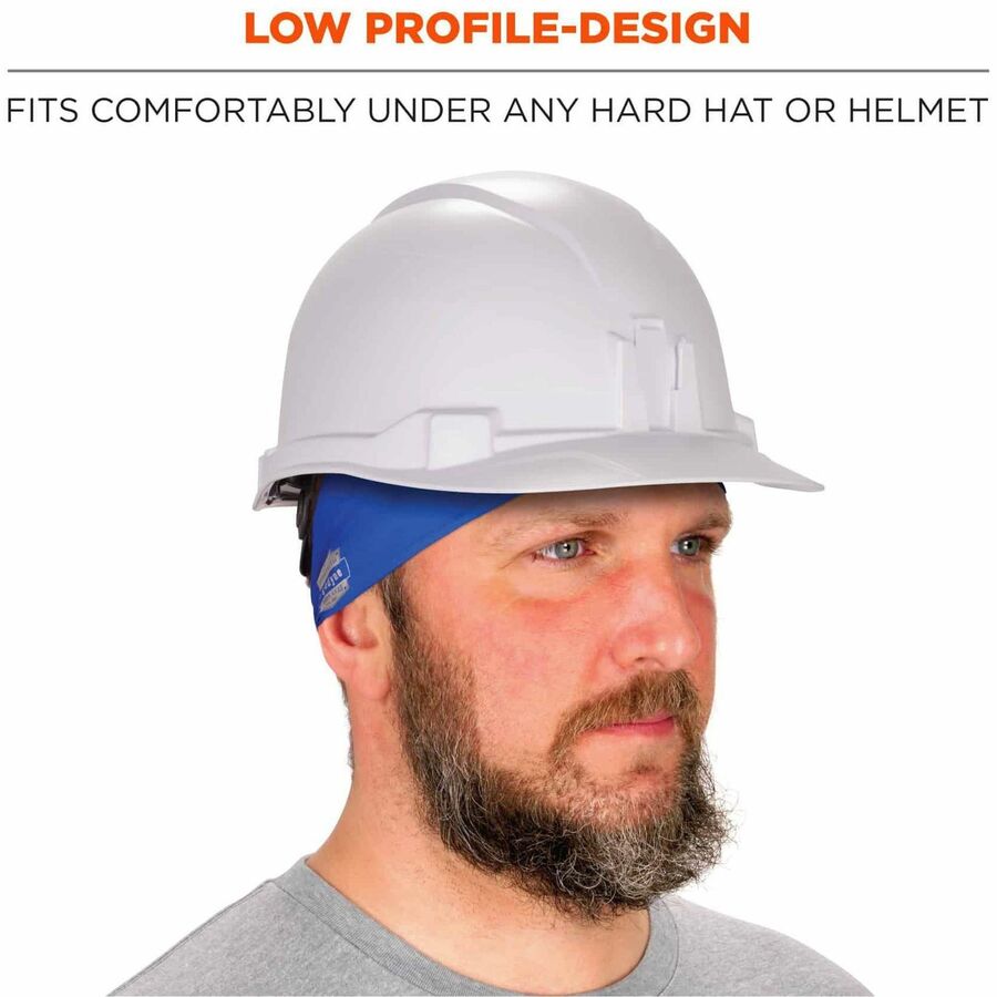 Ergodyne 6634 Cooling Headband, One Size, Blue, Knit Fabric, 1 Each