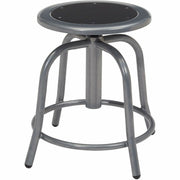 NPS® 18”-25” Height Adjustable Designer Stool, Surface Color: Black, Frame Color: Grey
