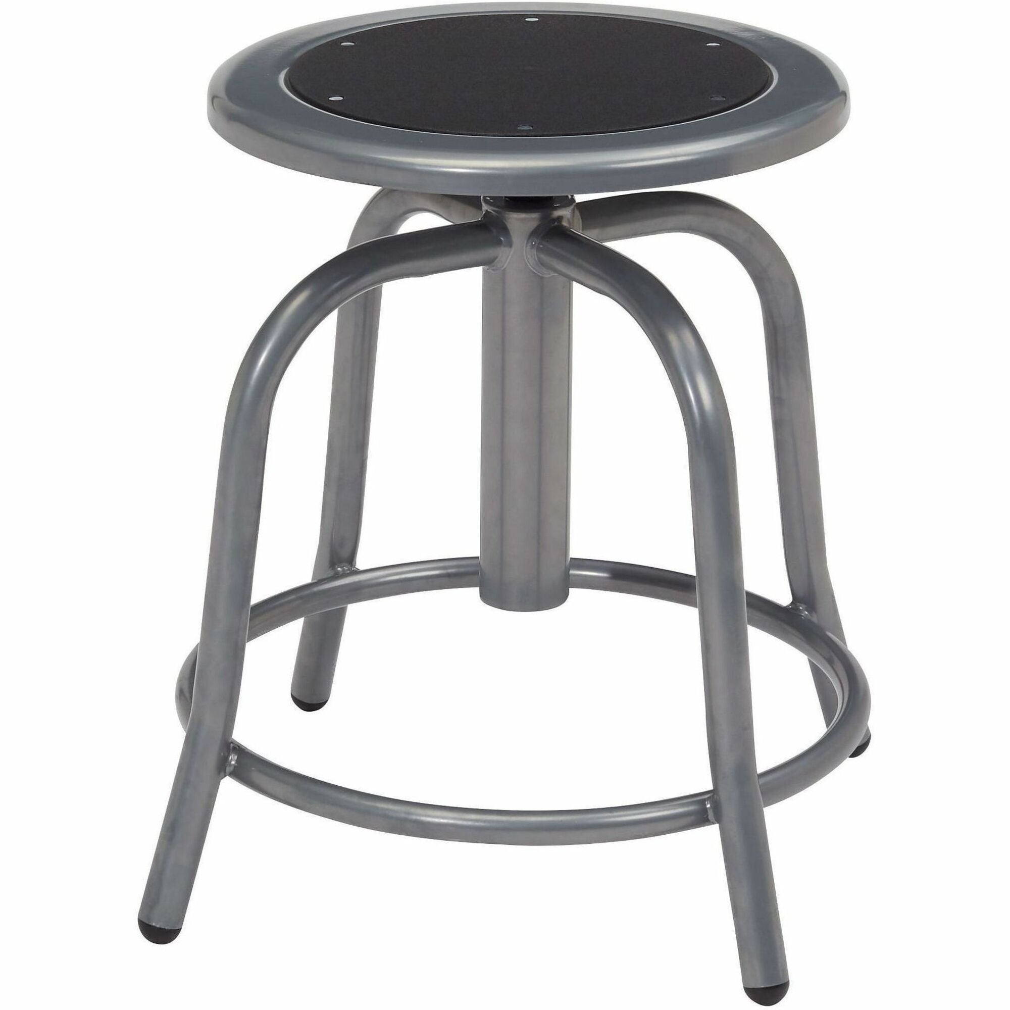 NPS® 18”-25” Height Adjustable Designer Stool, Surface Color: Black, Frame Color: Grey