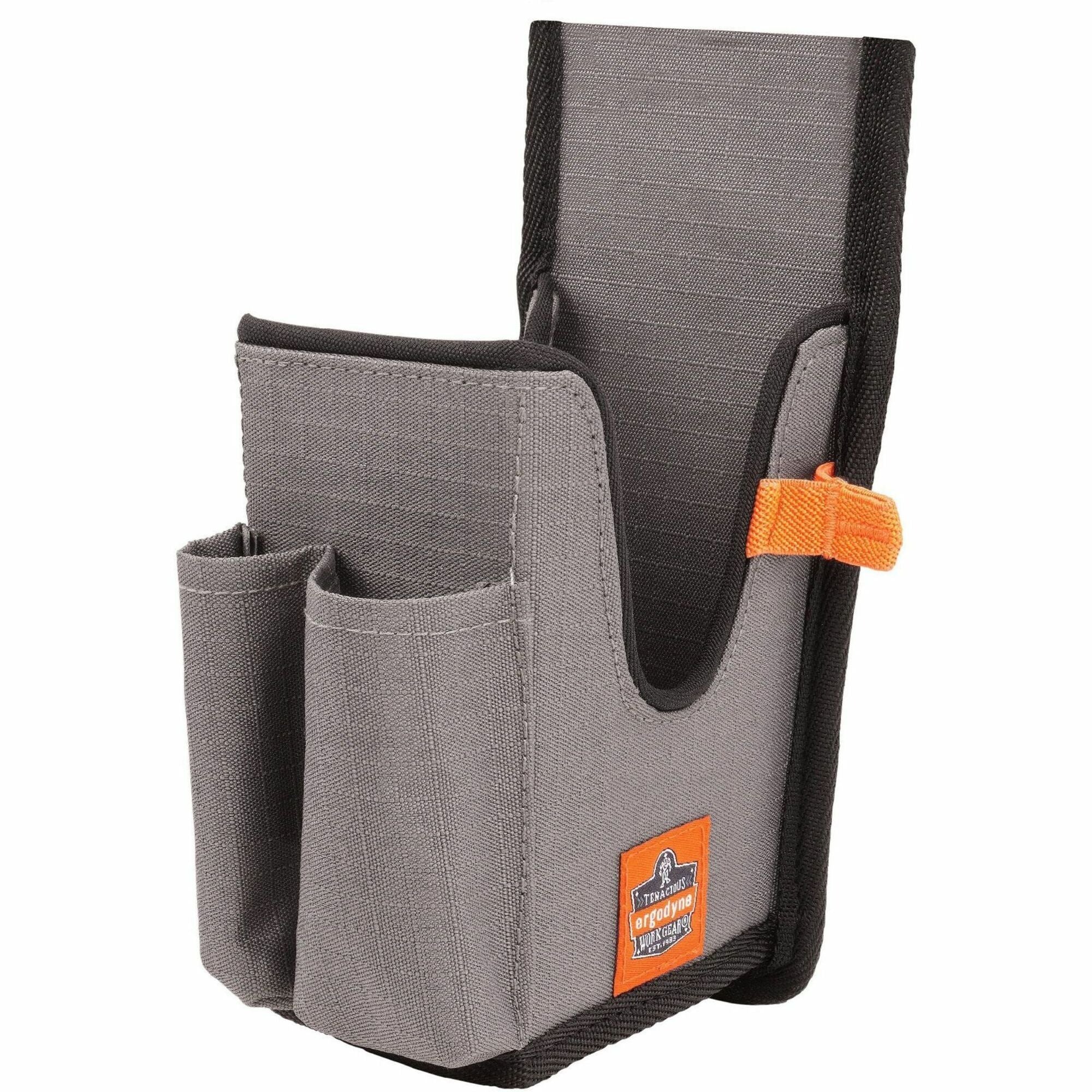 Ergodyne Squids 5540 Rugged Bar Code Scanner Holster, Large, Gray, Drop/Abrasion/Damage Resistant Polyester, Holster with Belt Loop and Belt Clip, 8" x 3.3" x 3.5", 1 Each