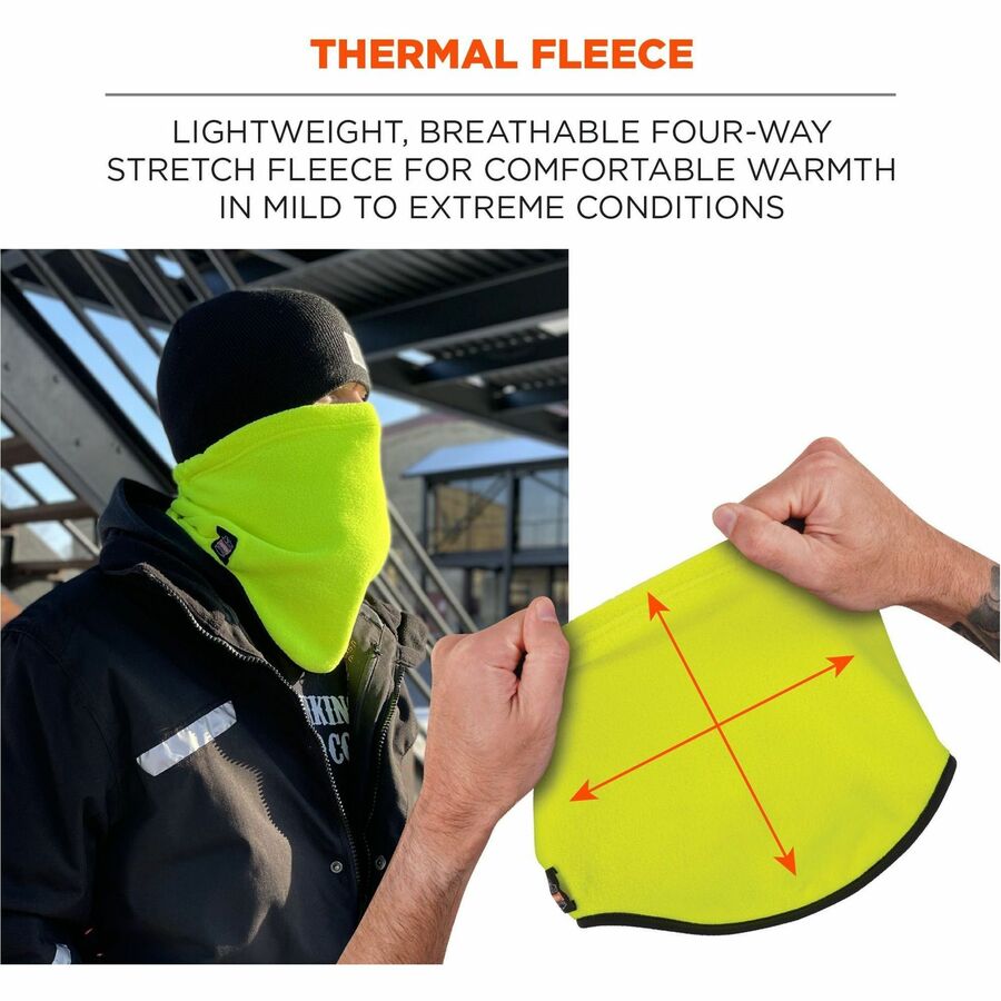 Ergodyne 6960 Fleece Neck Gaiter, Lime, Lightweight, Breathable, Stretchable, High Visibility, 1 Each