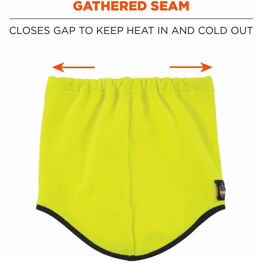 Ergodyne 6960 Fleece Neck Gaiter, Lime, Lightweight, Breathable, Stretchable, High Visibility, 1 Each