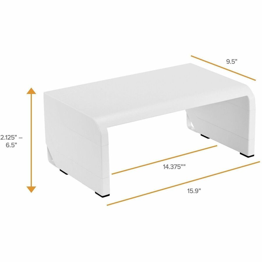 Bostitch Konnect Adjustable Monitor Stand, White, Supports Up to 30" Screen, 25 lb Capacity, 1 Each