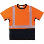 Ergodyne GloWear 8283BK Lightweight Hi-Vis T-Shirt, 3XL, Black/Orange, 100% Polyester, 1 Each