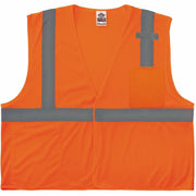 Ergodyne GloWear 8210HL Mesh Hi-Vis Safety Vest, Large, Orange, Polyester Mesh, Hook & Loop Closure, 2 Pockets, Reflective, Lightweight, Breathable, Machine Washable, 1 Each