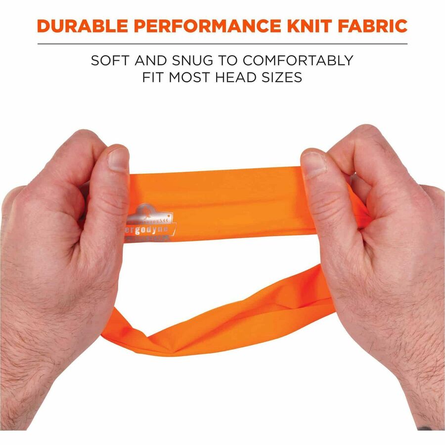 Ergodyne 6634 Cooling Headband, One Size, Orange, Knit Fabric, 1 Each