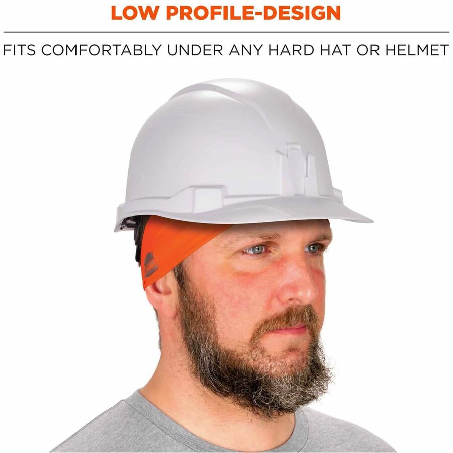 Ergodyne 6634 Cooling Headband, One Size, Orange, Knit Fabric, 1 Each