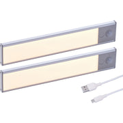 BLACK+DECKER Rechargeable Under Cabinet Lighting Kit, Silver, Includes 1 x 9" Light Bar, 1 x 15" Light Bar, and USB Charging Cable, 1 Each