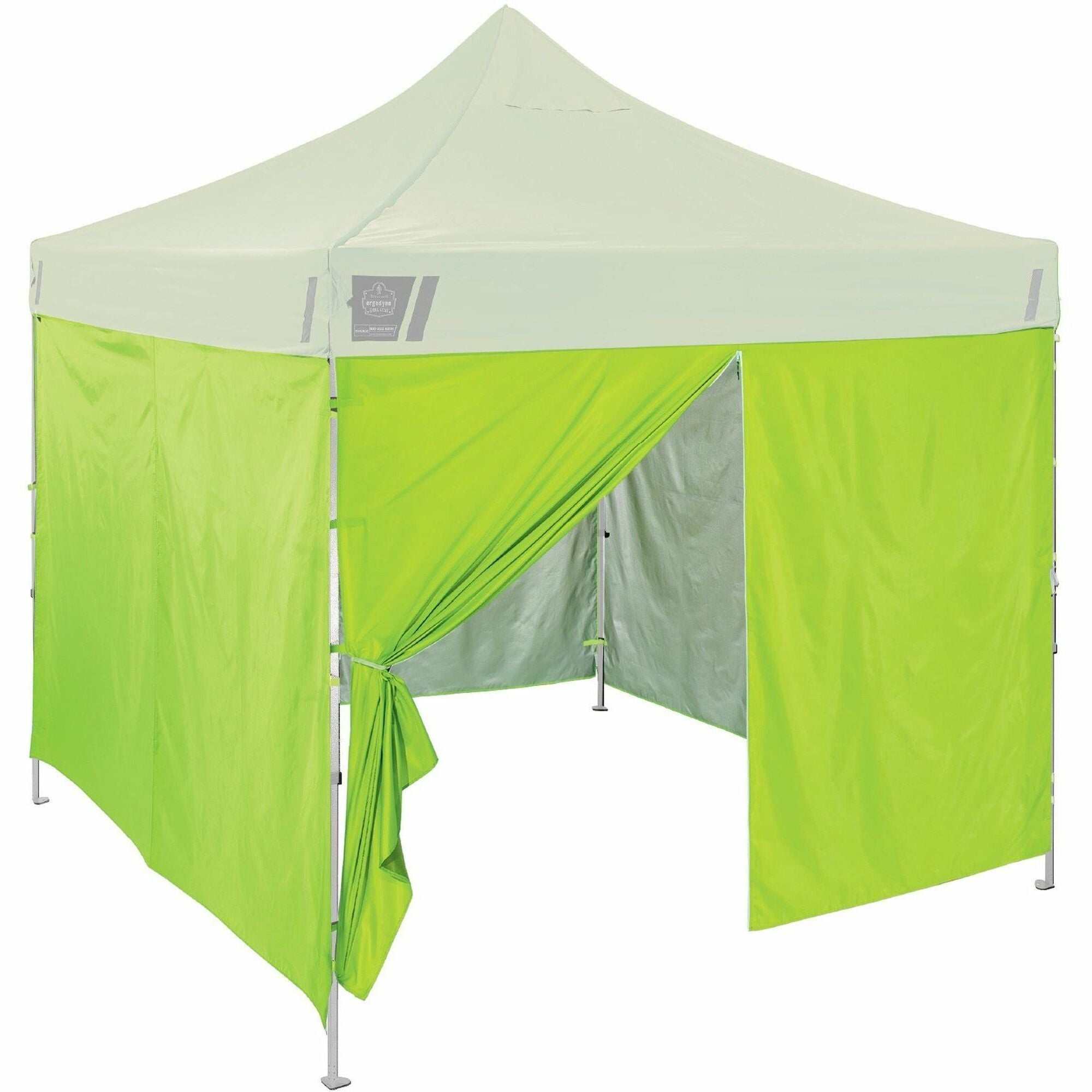 Ergodyne SHAX 6054 Pop-Up Tent Sidewall Kit, Lime, 10 ft x 10 ft, Includes 1 Zippered Sidewall and 3 Standard Sidewalls, Durable Polyester with Polyurethane Coating, Water and UV Resistant, Packaged Quantity: 1 Each