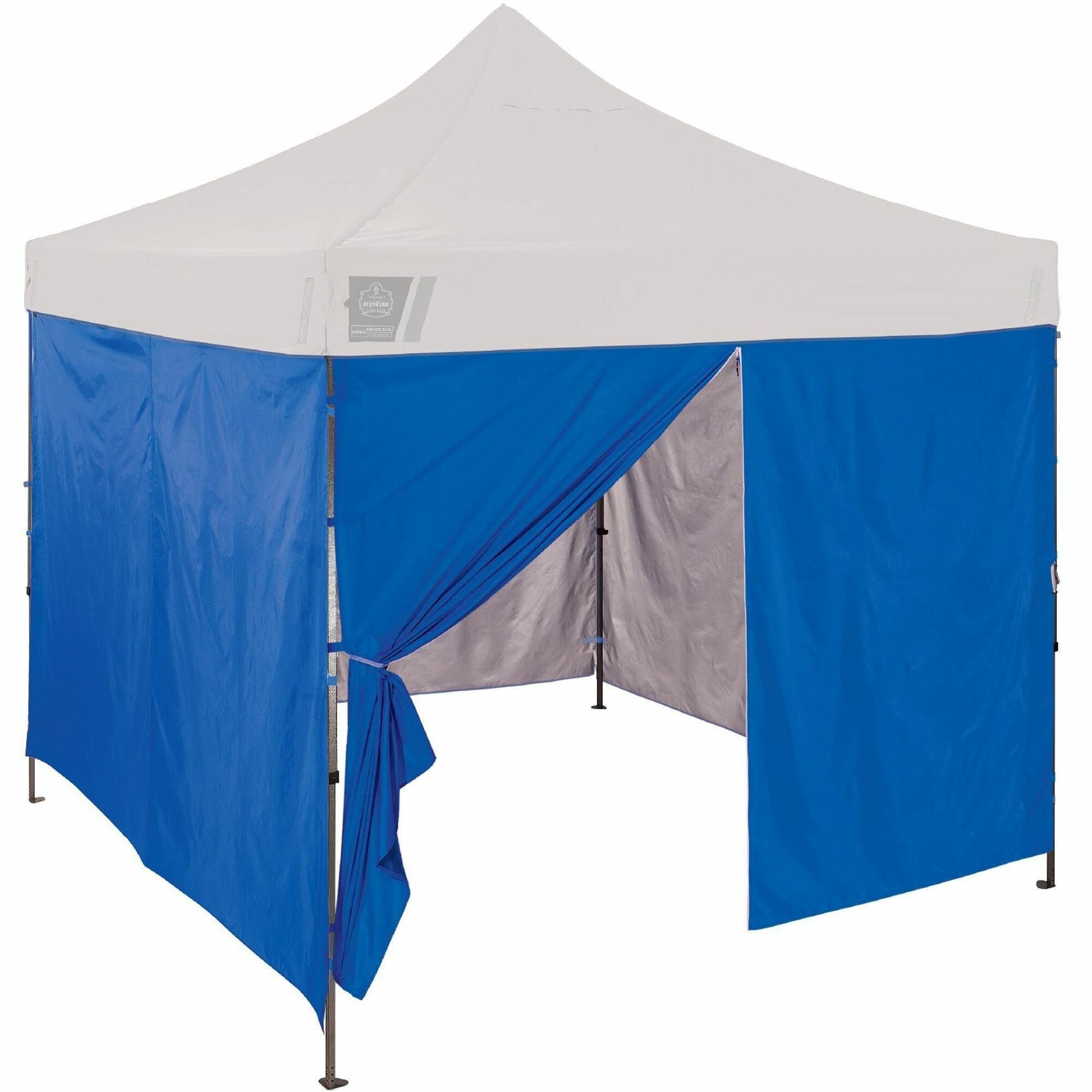 Ergodyne SHAX 6054 Pop-Up Tent Sidewall Kit, Blue, Includes 1 Zippered Sidewall and 3 Standard Sidewalls, 10 ft x 10 ft, Polyurethane/Polyester/Polyethylene Fabric, Water and UV Resistant, CPAI-84 Certified, Packaged Quantity: 1 Each