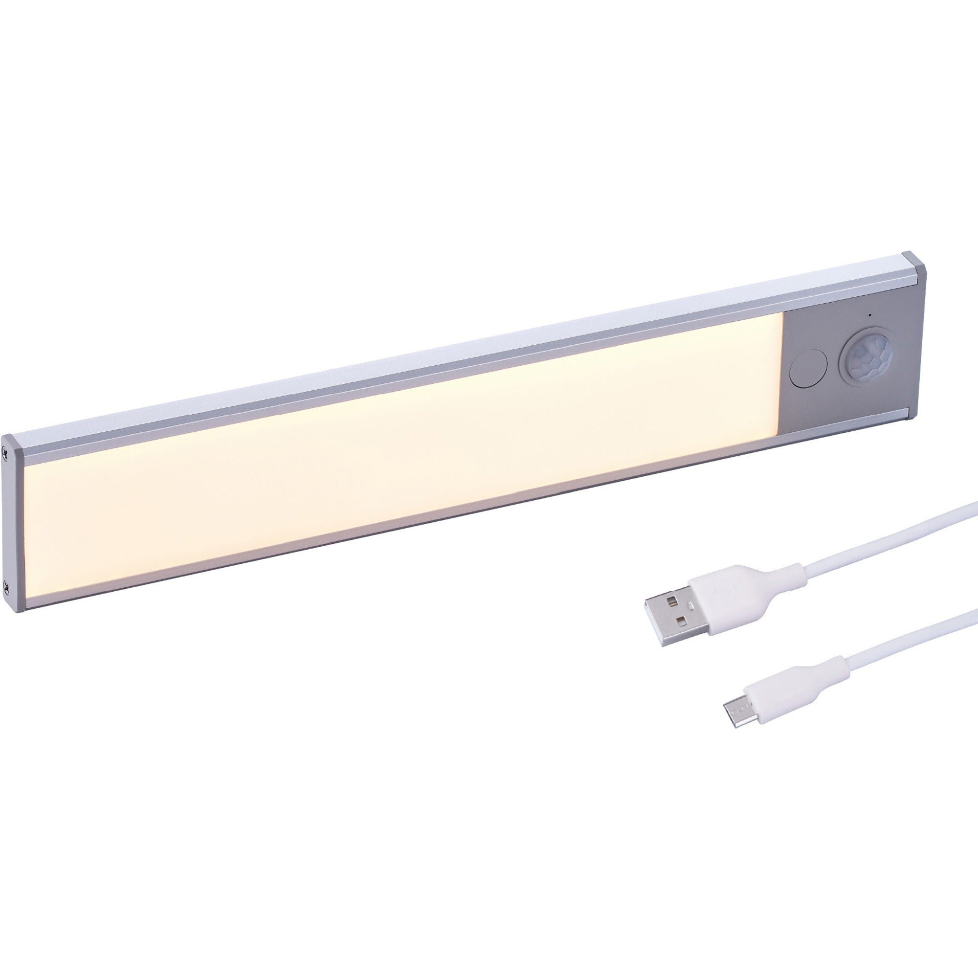 BLACK+DECKER Rechargeable Under Cabinet Lighting Kit, Silver, 9" Light Bar with 15" USB Charging Cable, 1 Each