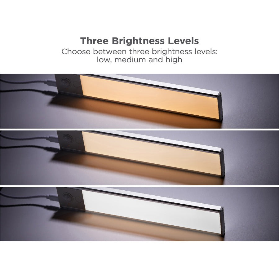 BLACK+DECKER Rechargeable Under Cabinet Lighting Kit, Silver, 9" Light Bar with 15" USB Charging Cable, 1 Each