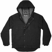 Ergodyne N-Ferno 6468 Heavy-Duty Canvas Jacket, X-Large, Black, 6 Pockets, Snap/Zipper Closure, Fleece/Cotton/Polyester, Water & Wind Resistant, Insulated, Adjustable Drawstring Hood & Waist, 1 Each