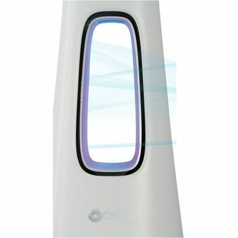 OttLite Cool Breeze LED Fan Lamp, LED Bulb, 3 Color Modes, 5 Brightness Levels, Flexible Neck, Touch Controls, Built-in 3-Speed Fan, 350 Lumens, Desk Mountable, Gray/White, 1 Each