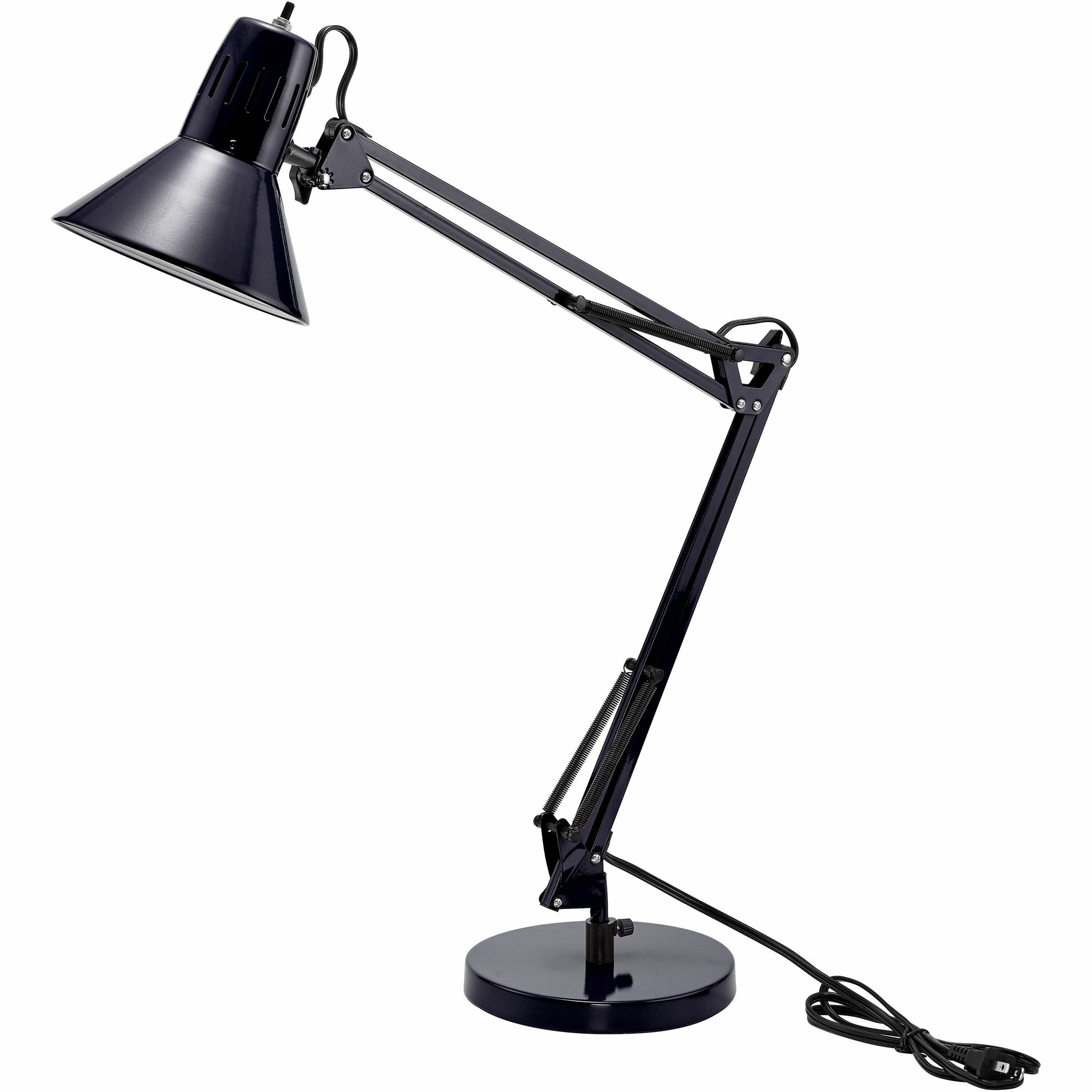 LED Bulb - Swivel Arm, Weighted Base, Glare-free Light, Flicker-free, Adjustable Arm, Durable, Flexible Arm, Eco-friendly - Metal - Desk Mountable, Table Top - Black - for Desk, Table, Office, Home, Architect, Crafting, Reading