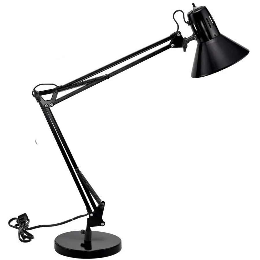 LED Bulb - Swivel Arm, Weighted Base, Glare-free Light, Flicker-free, Adjustable Arm, Durable, Flexible Arm, Eco-friendly - Metal - Desk Mountable, Table Top - Black - for Desk, Table, Office, Home, Architect, Crafting, Reading
