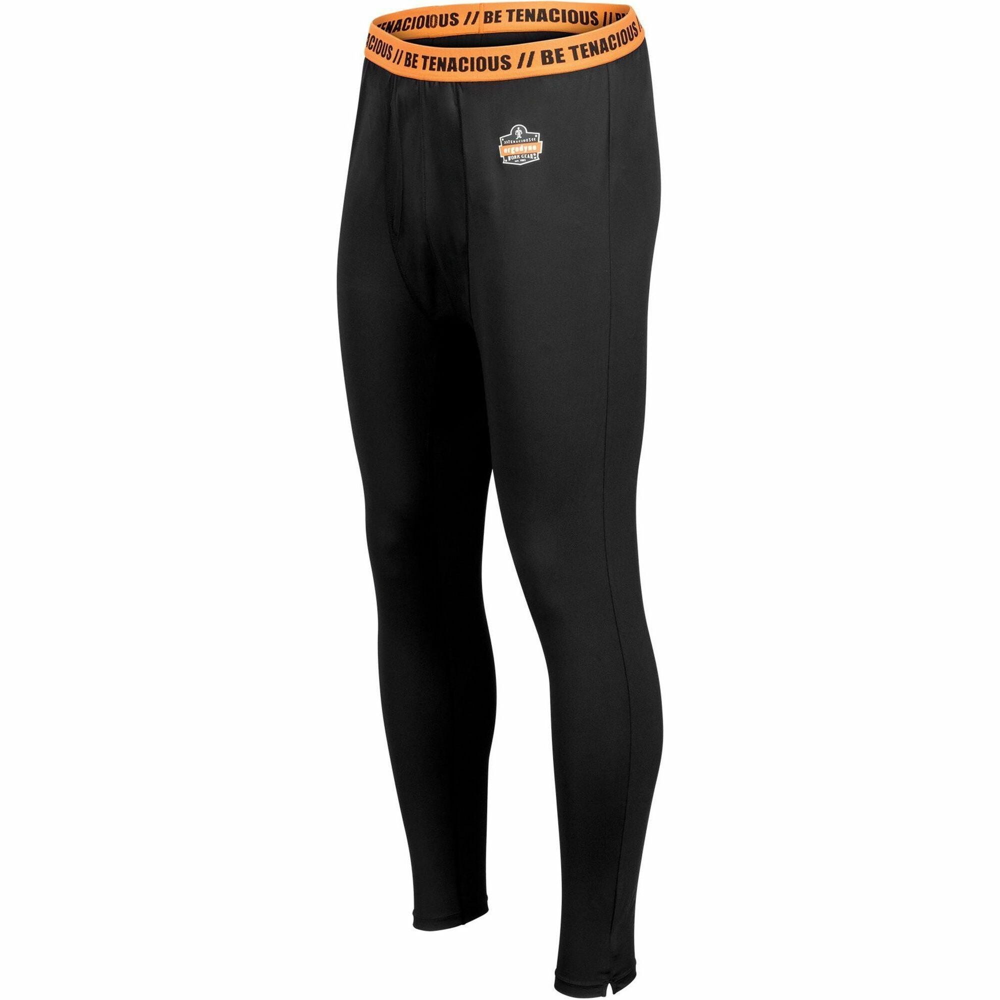 Ergodyne 6481 Lightweight Base-Layer Pants, 2XL, Black, Polyester/Spandex/Elastic, 1 Each
