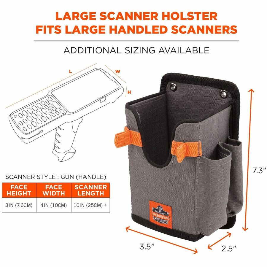 Ergodyne Squids 5543 Mounting Carrier, Gray, Polyester, 1 Each