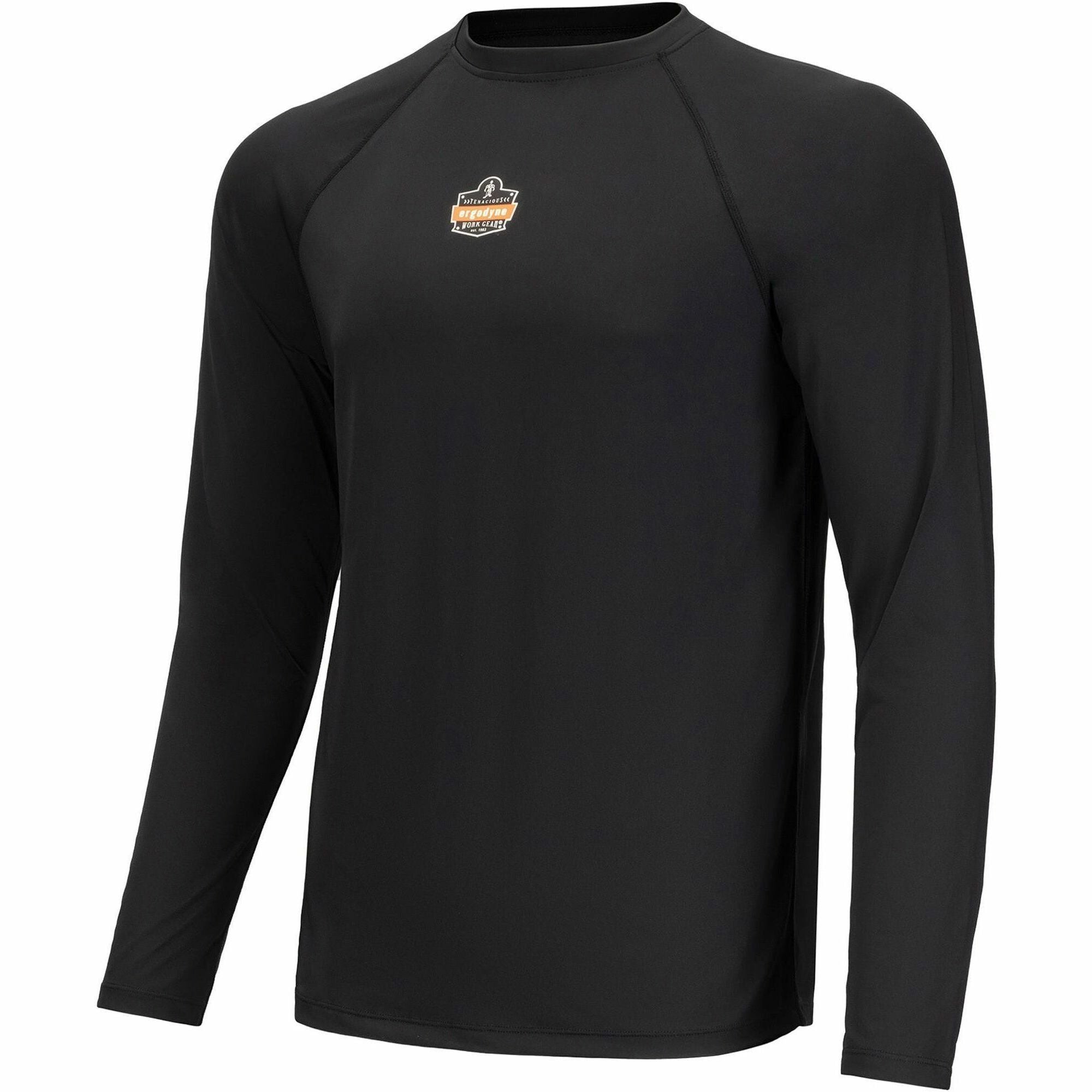Ergodyne 6436 Long-Sleeve Base-Layer Shirt, Medium, Black, Polyester/Spandex, 1 Each