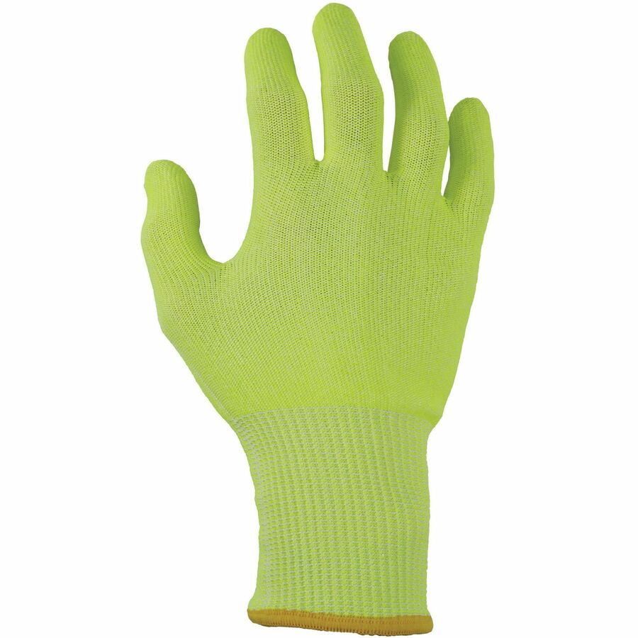 Ergodyne 7040 Cut-Resistant Food-Grade Gloves, Large, Lime, HPPE Fiber, 6.25" Length, ANSI A4, EN388 Level 5, Breathable, Lightweight, High Visibility, 2 Pairs