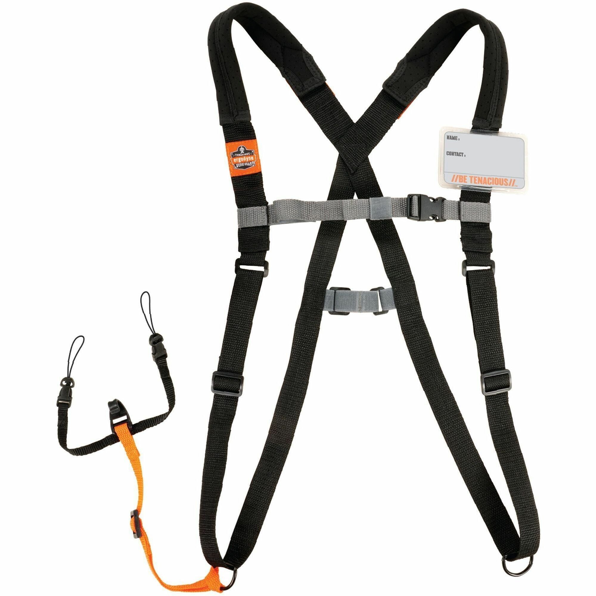 Ergodyne 3138 Padded Bar-code Scanner Harness, Large, Hook & Loop Attachment, Black, 1 Each
