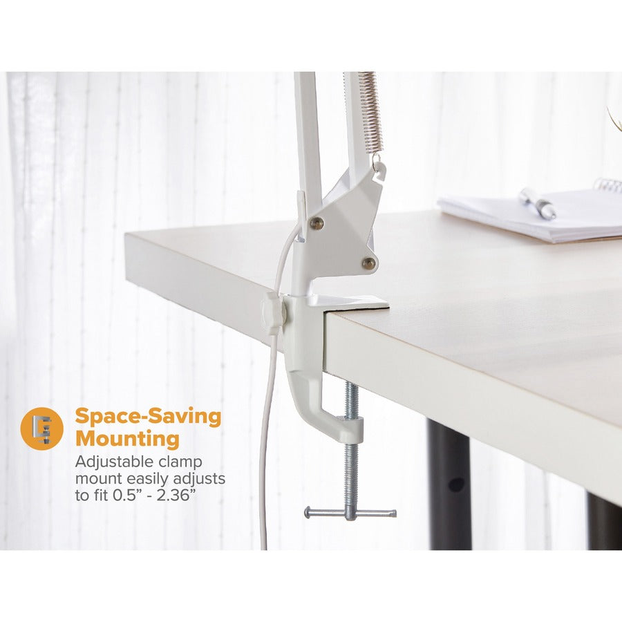 LED Bulb - Flicker-free, Adjustable Head, Eco-friendly, Glare-free Light - Desk Mountable - White - for Desk