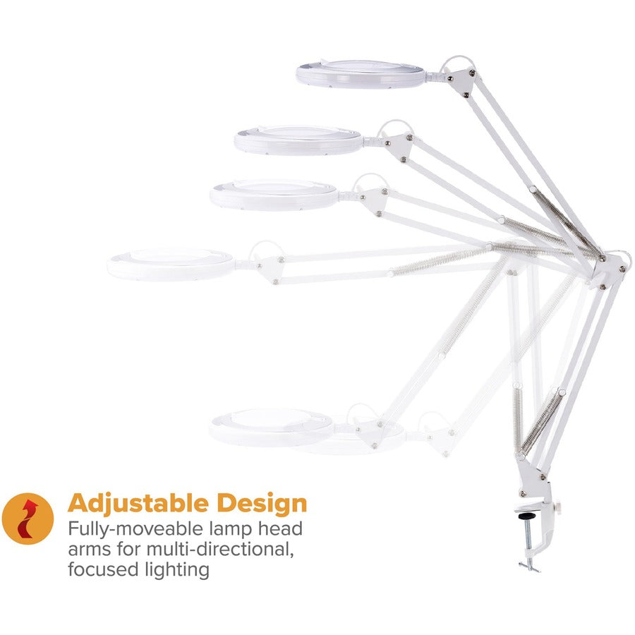 LED Bulb - Flicker-free, Adjustable Head, Eco-friendly, Glare-free Light - Desk Mountable - White - for Desk