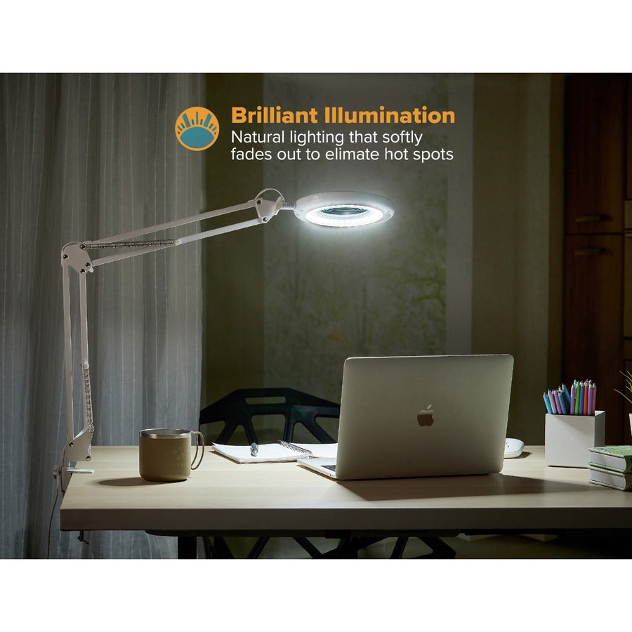 LED Bulb - Flicker-free, Adjustable Head, Eco-friendly, Glare-free Light - Desk Mountable - White - for Desk