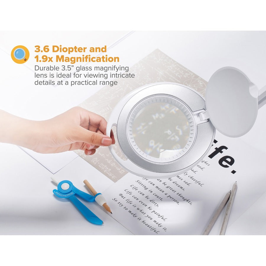 LED Bulb - Flicker-free, Adjustable Head, Eco-friendly, Glare-free Light - Desk Mountable - White - for Desk