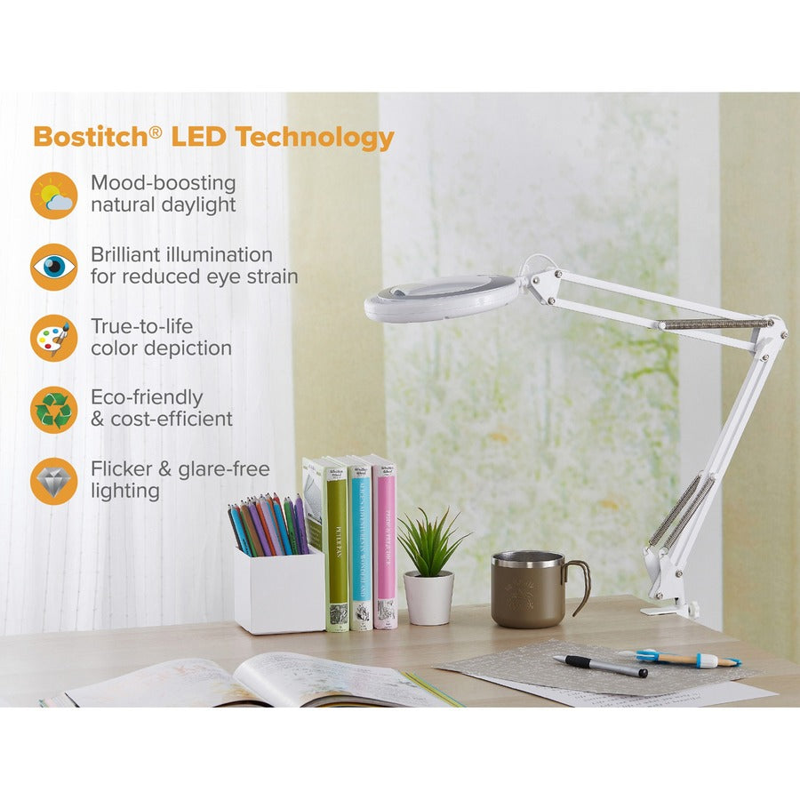 LED Bulb - Flicker-free, Adjustable Head, Eco-friendly, Glare-free Light - Desk Mountable - White - for Desk