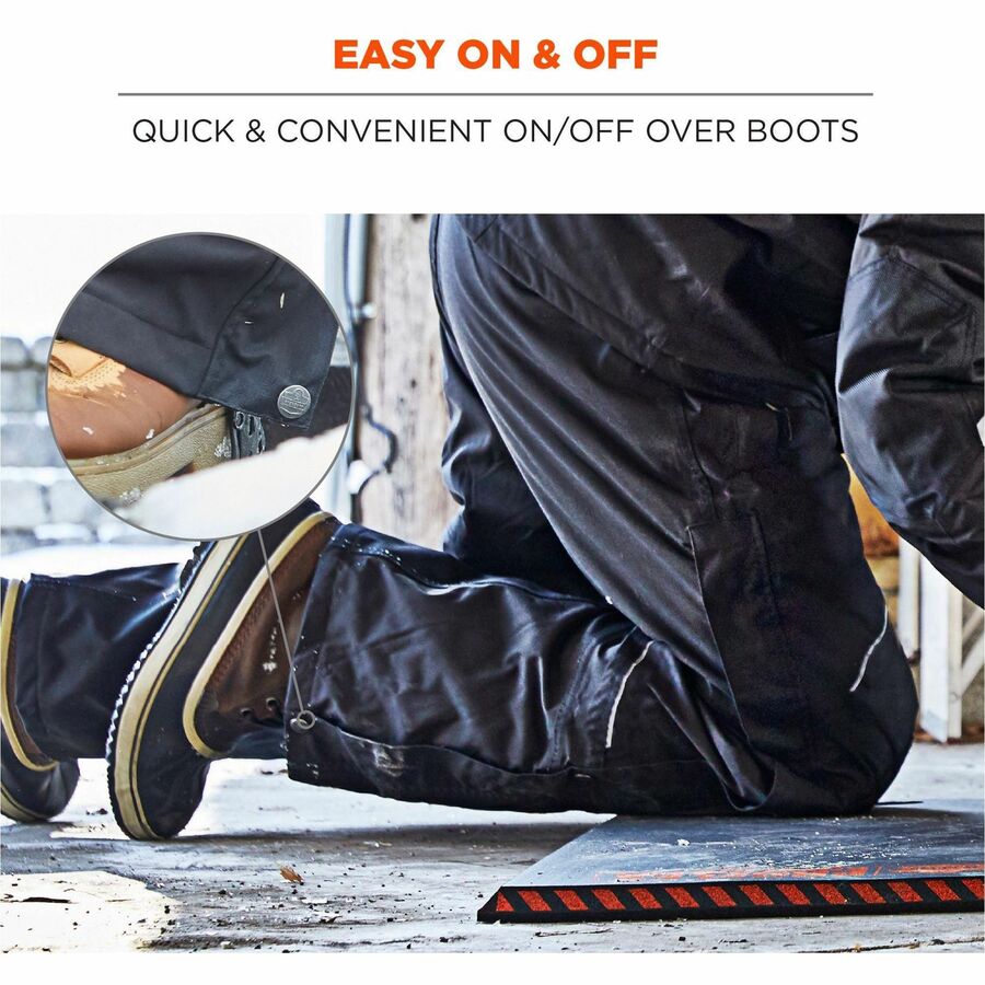 Ergodyne 6472 Insulated Bib Overalls, X-Large, Black, 300D Oxford Polyester, 3 Pockets, 1 Each