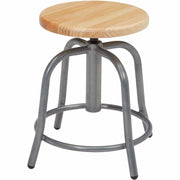 NPS® 18”-25” Height Adjustable Designer Stool, Surface Color: Oak, Frame Color: Grey